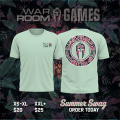 War Room T-Shirt: Mint Green Tropical